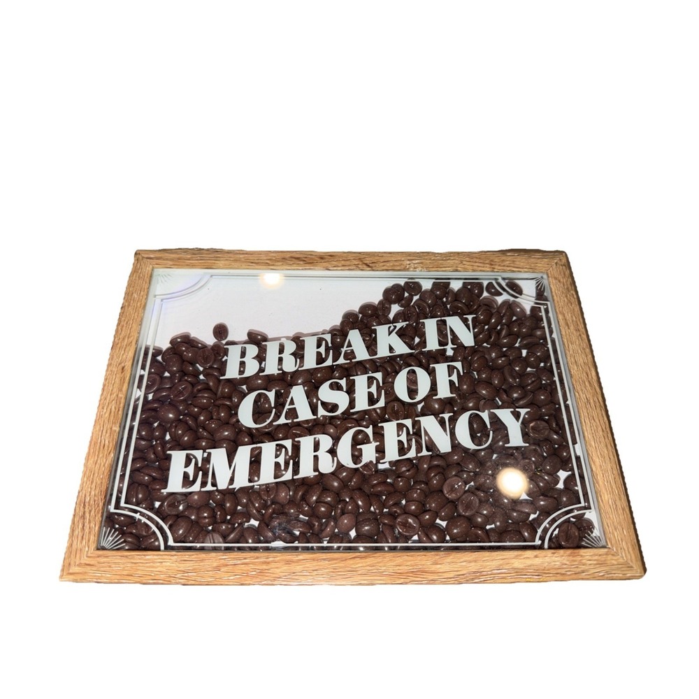 Coffee Shop Picture Bean Filled Wall Art Box Break In Case of Emergency Cafe 3D‎